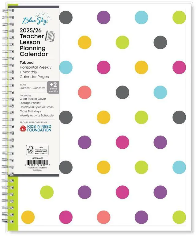 Main image of 2025-2026 Day Designer Weekly/Monthly Academic Planning Calendar, 8-1/2" x 11", Multicolor, July 2025 To June 2026, 100330