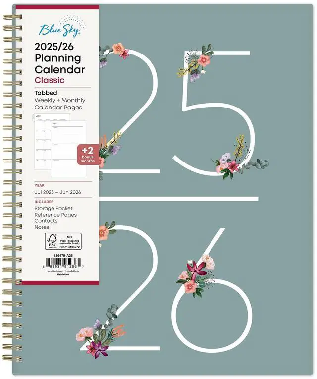 Main image of 2025-2026 Blue Sky Weekly/Monthly Academic Planner, 8-1/2" x 11", Greta, July 2025 To June 2026, 136479