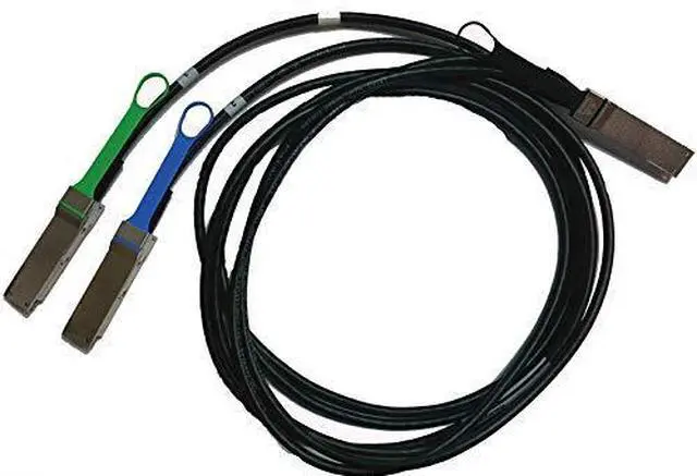 Alt view image 9 of 9 - Mellanox Passive Copper Hybrid Cable, IB HDR 200Gb/s to 2x100Gb/s, QSFP56 to 2xQSFP56, LSZH, Colored, 2m, 26AWG