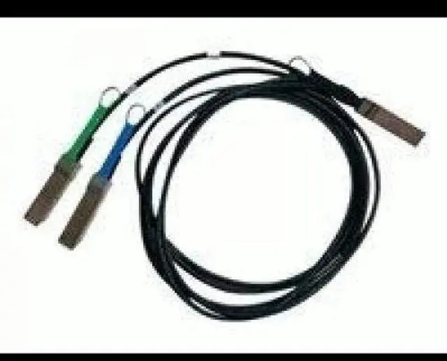 Alt view image 7 of 7 - MellanoxA Passive Copper Hybrid Cable, IB HDR 200Gb/s to 2x100Gb/s, QSFP28 to 2xQSFP28, Colored pulltabs, 1m, 30AWG