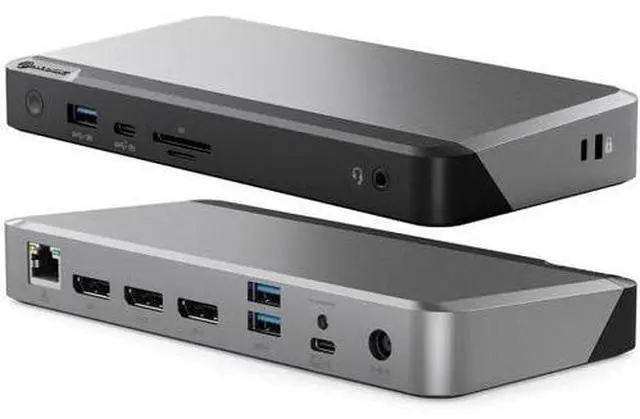 Alt view image 14 of 15 - alogic mx3 4k triple display 11-in-1 docking station with 100w laptop charging for windows, 3x displayport, 3x usb-a, usb-c, 3.5mm trrs audio/microphone jack, rj45 ethernet, sd & micro sd card reader.