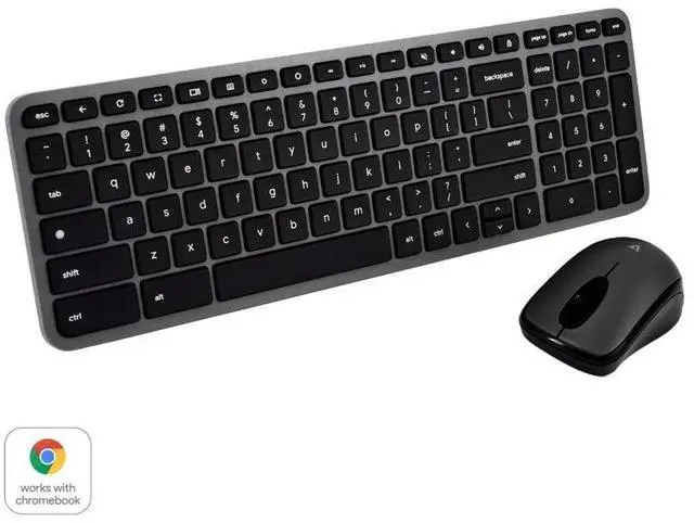 Alt view image 9 of 9 - V7 Bluetooth Keyboard and Mouse Combo Chromebook Edition - Wireless Bluetooth 5.2 Keyboard - English (US) - Black - Wireless Bluetooth Mouse - Optical - 1000 dpi - 3 Button - Black - Menu Launcher, Sc