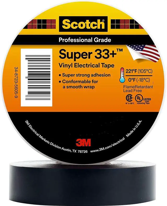 Alt view image 2 of 8 - 3M Super 33+ Vinyl Electrical Tape , sell by roll - 33+-3/4X66FT-X