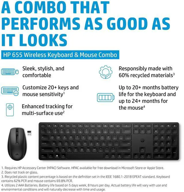 Alt view image 10 of 10 - HP 655 Wireless Keyboard and Mouse Combo for business