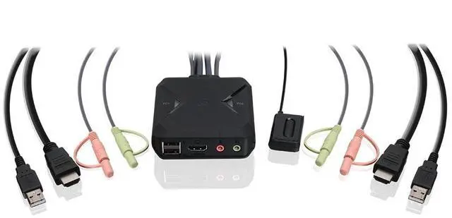 Alt view image 8 of 13 - IOGEAR 2-Port 4K KVM Switch with HDMI, USB and Audio Connections - 4096 x 2160 - 4 x USB - USB 2.0 - 2 x HDMI  GCS92HU