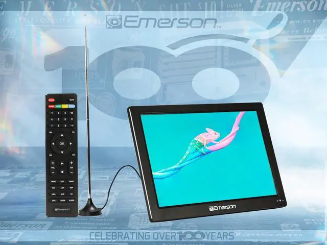 Alt view image 8 of 8 - Emerson 13.3" Portable Digital TV w 12V DC Car Adapter and Rechargeable Battery