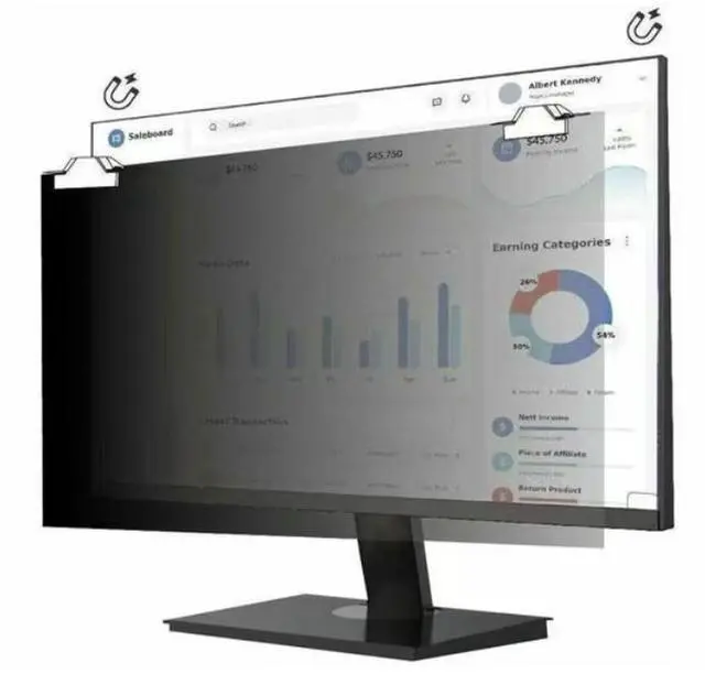 Alt view image 8 of 8 - V7 ScreenSentry PS215W9AM Privacy Screen Filter - For 21.5" Widescreen LCD Monitor, Notebook - 16:9 - Dust Resistant, Fingerprint Resistant, Scratch Resistant, Smudge Resistant - Anti-glare - TAA