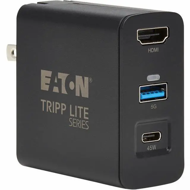 Alt view image 8 of 8 - Eaton Tripp Lite Series Travel-Sized USB-C Dock and Charger - 4K HDMI, USB 3.2 Gen 1, 45W PD Charging - 45 W - North America - 230 V AC, 120 V AC Input - 5 V DC, 9 V DC, 15 V DC, 20 V DC Output - 3 A