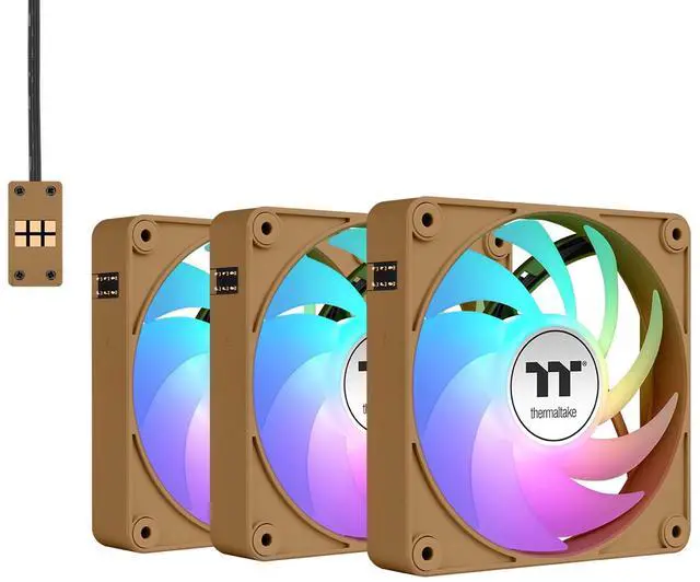 Alt view image 15 of 20 - Thermaltake CT120 EX Reverse ARGB Sync PC Cooling Fan 3 Pack, 500~2000 RPM, 5V Mobo Sync, 16.8 Million Colors 9 LEDs, MagForce 2.0 Connectors, Hydraulic Bearing, Gravel Sand, CL-F224-PL12GS-A