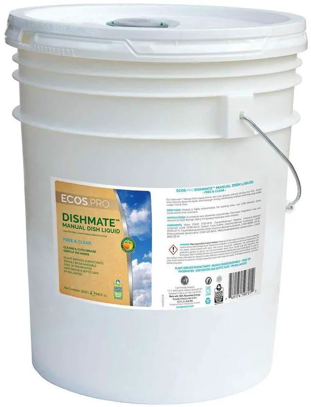 Alt view image 4 of 4 - ECOS PRO PL9721/05 Liquid Dish Soap, 5 gal, Bucket, Concentrated, Unscented