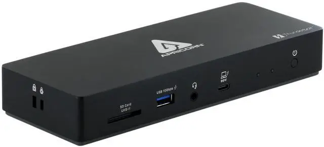 Alt view image 7 of 7 - Apricorn Aegis Thunderbolt 4 Docking Station - for Notebook, Tablet, Cellular Phone, Mouse, Keyboard, Speaker, Headphone, Microphone, Hard Drive, MacBook, iPad, ... - Charging Capability - Memory Card