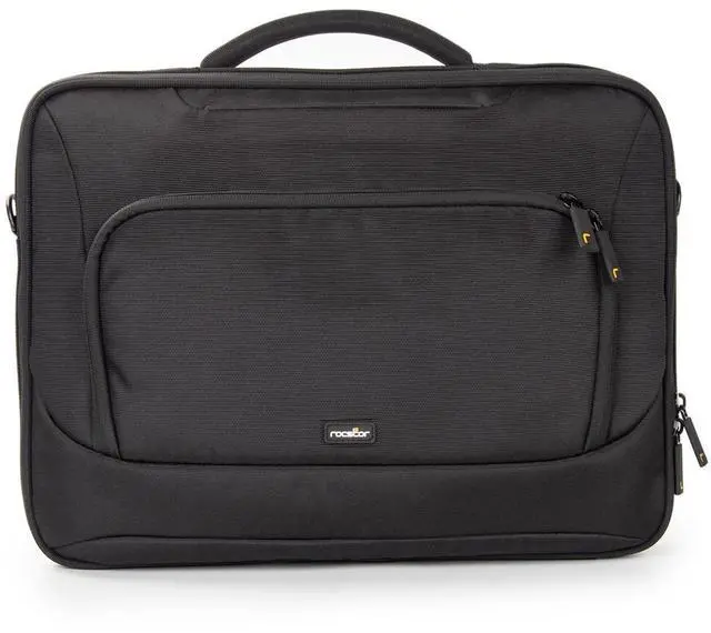 Alt view image 7 of 7 - Rocstor Premium 15.6" & 16" Professional Frontloading Universal Briefcase Laptop Case - Weather & Water Resistant - RFID Blocking Pocket - Lightweight - Exterior 1200D Polyester