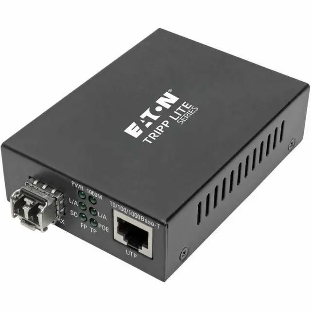 Alt view image 6 of 6 - Tripp Lite series Gigabit Multimode Fiber to Ethernet Media Converter -  PoE+ International Power Cables - 10/100/1000 LC - 850 nm - 550 m 1,804 ft.  N785-INT-PLCMM1