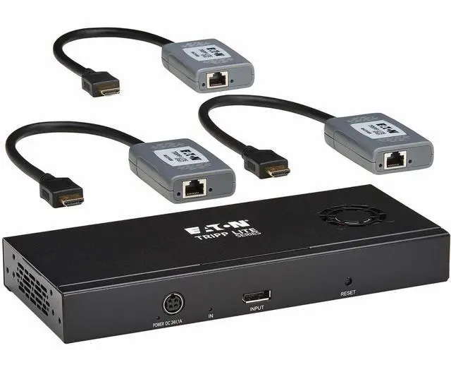 Alt view image 2 of 2 - Tripp Lite 3-Port DisplayPort to HDMI Splitter/Extender Kit over Cat6, TAA