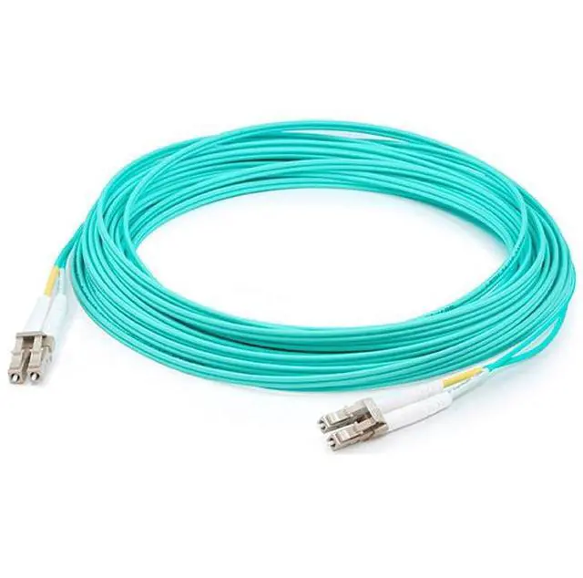Alt view image 2 of 2 - AddOn 30m LC to LC Aqua OM4 Duplex OFNP Plenum-Rated Fiber Patch Cable