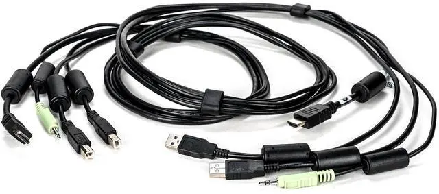 Alt view image 2 of 2 - Avocent 6 ft. USB keyboard, mouse & DisplayPort video cable with speakers - Used with SC945D-001 CBL0112