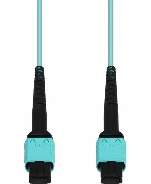 Alt view image 2 of 2 - AddOn 2m MPO/UPC to MPO/UPC Aqua OM4 OFNR 12-Strand TAA Fiber Patch Cable