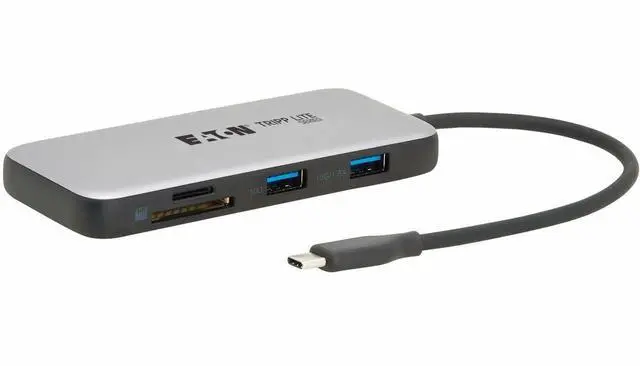 Alt view image 8 of 8 - Eaton Tripp Lite Series USB-C Multiport Adapter - 4K 60 Hz HDMI, USB 3.2 Gen 2 Hub Ports, Memory Card Slots, 100W PD Charging, HDR, HDCP 2.2 - for Notebook/Kindle/Card Reader/Flash Drive/Smartphone/Ha