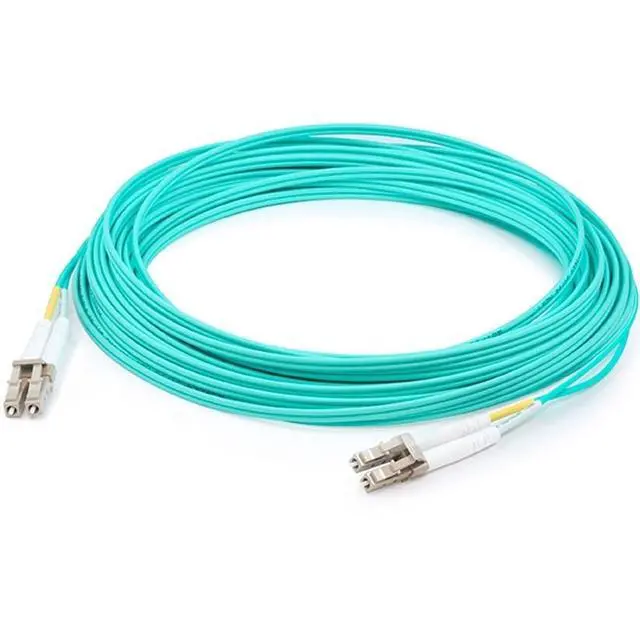 Alt view image 2 of 2 - AddOn 1.5m LC to LC Aqua OM4 Duplex OFNR Riser-Rated Fiber Patch Cable
