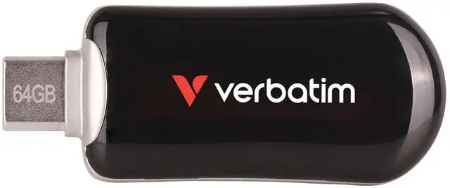 Alt view image 12 of 12 - Verbatim 64GB Plectra USB-C Flash Drive - Black - 64 GB - USB 3.2 (Gen 1) Type C - Black