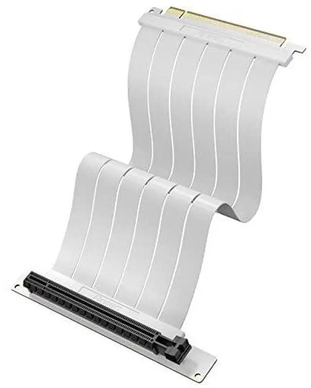 Alt view image 2 of 2 - Antec PCI-E 4.0 AT-RCAB-W200-PCIE4-RTX40 Riser Cable White RTX4090 RX6950XT Tested PCIe 4.0 x16 High Speed Flexible Card Extension Port 90 Degree Adapter Black 200mm Compatible with RTX4090, RTX4070ti