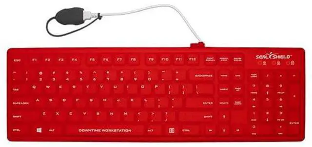 Alt view image 4 of 4 - Seal Shield Seal Silk Pro SRK104 Keyboard - Cable Connectivity - USB Interface - Windows 11 - PC - Mechanical Keyswitch - Red