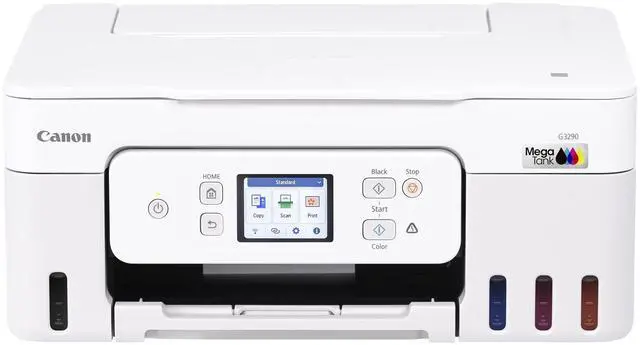 Alt view image 17 of 20 - Canon MegaTank PIXMA G3290 Wireless 3 In 1 White Printer with LCD Touchscreen