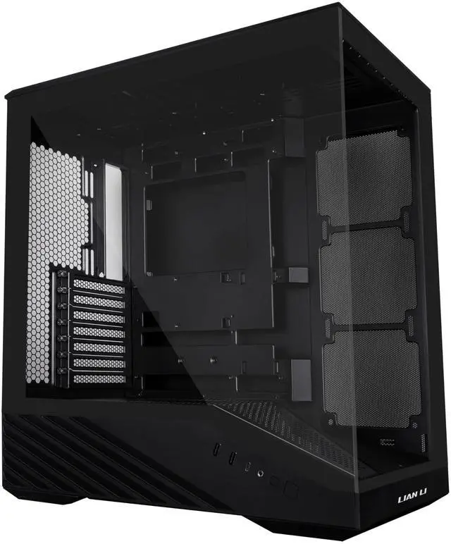 Alt view image 8 of 8 - Lian Li V100 ATX Mid-Tower PC Case, LED RGB Strip, Display Platform Design with Tempered Glass, Support 420mm GPUs, 360mm Radiator, Side I/O & Optimized Airflow, Dust Filiter - Black (V100X)