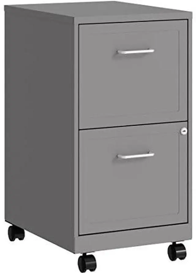 Alt view image 2 of 2 - Lorell LYS Chrome Pull F/F Mobile File Cabinet, Silver