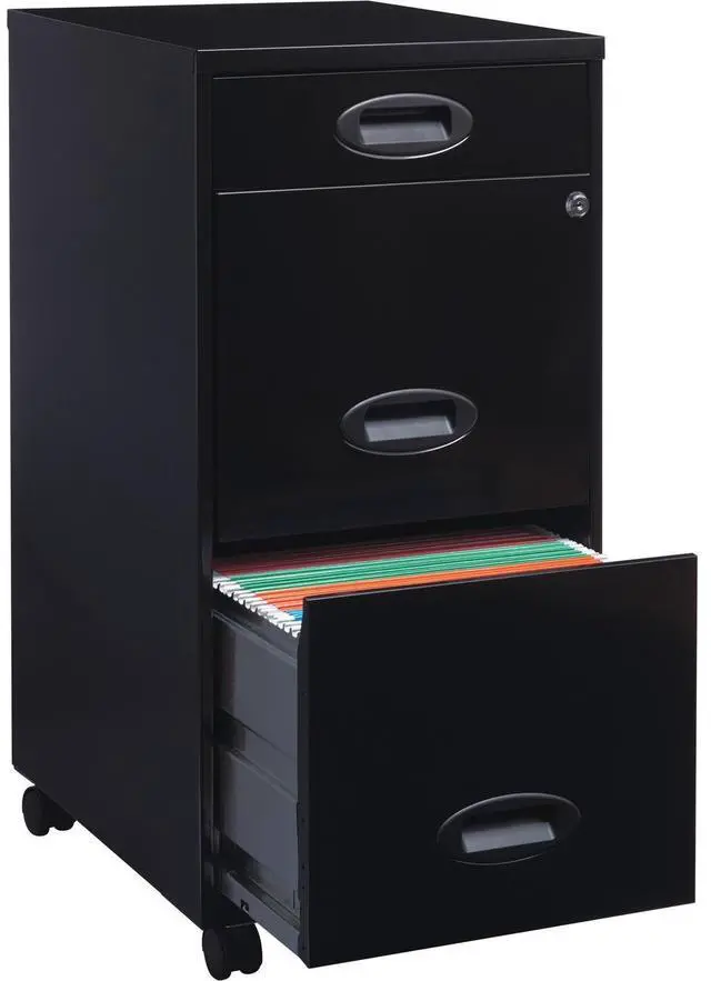 Alt view image 2 of 2 - Lorell LYS SOHO 18" 3-Drawer File Cabinet, Black