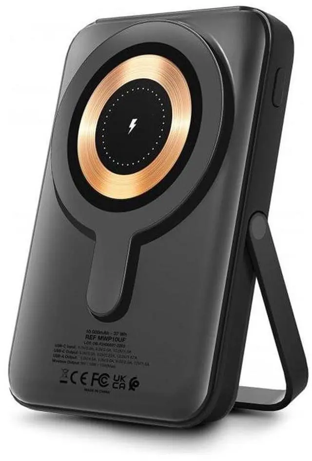 Alt view image 3 of 3 - Urban Factory Magnee Power: 10 000 mAh Magnetic Power Bank - For Smartphone - 10000 mAh - 4.50 A, 3 A, 1.67 A, 2.22 A, 2 A, 1.50 A - 5 V DC, 9 V DC, 12 V DC Output - 5 V, 9 V, 12 V Input - 2 x USB - C