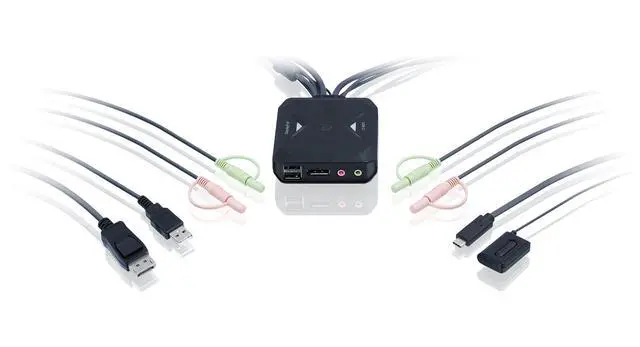 Alt view image 12 of 12 - IOGEAR 2-port 4K KVM Switch with DisplayPort USB-C and Audio GCS82DPC