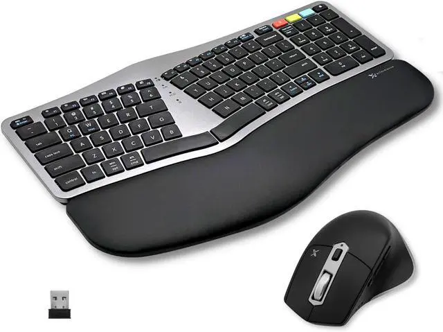 Alt view image 7 of 7 - Macally X9 Performance Keyboard and Mouse - Scissors Wireless Bluetooth/RF 2.40 GHz Keyboard - Wireless Bluetooth/RF Mouse - Compatible with Notebook, Computer, Desktop Computer for PC, Mac