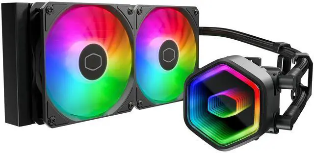 Alt view image 7 of 8 - Cooler Master MasterLiquid 240L Core II ARGB CPU AIO Liquid Cooler (Black) (MLW-D24M-A18PA-R1)