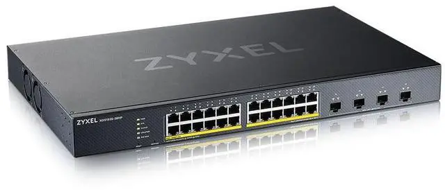 Alt view image 5 of 12 - ZYXEL 24-port GbE PoE Lite-L3 Smart Managed Switch with 4 10G Uplink - 24 Ports - Manageable - Gigabit Ethernet, 10 Gigabit Ethernet - 100/1000Base-T, 10GBase-X - 3 Layer Supported - 452.60 W Power Co