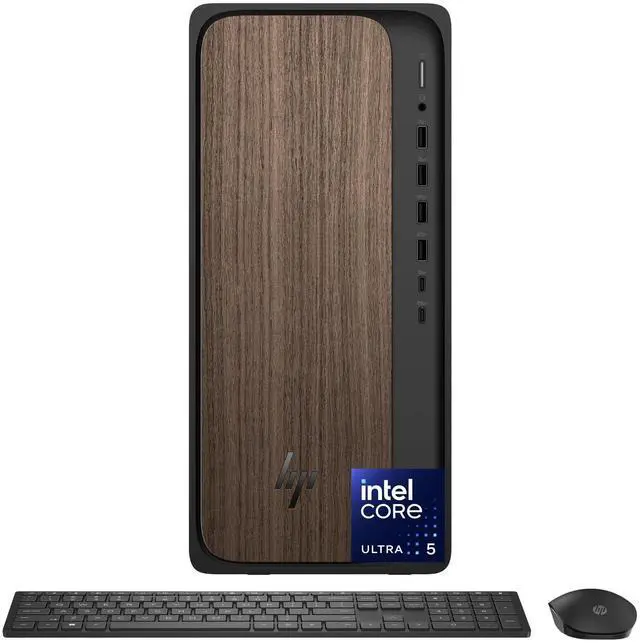 Alt view image 8 of 15 - HP OmniDesk M03-0010 AI Desktop Computer, Intel Core Ultra 5 225 3.3GHz, 16GB RAM, 512GB SSD, Windows 11 Home, Jack Black/Dark Wood
