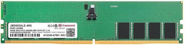 Alt view image 10 of 10 - Transcend JetRAM 48GB DDR5 SDRAM Memory Module - For Desktop PC, Computer - 48 GB - DDR5-5600/PC5-44800 DDR5 SDRAM - 5600 MHz Dual-rank Memory - CL46 - 1.10 V - On-die ECC - Unbuffered - 288-pin - DIM