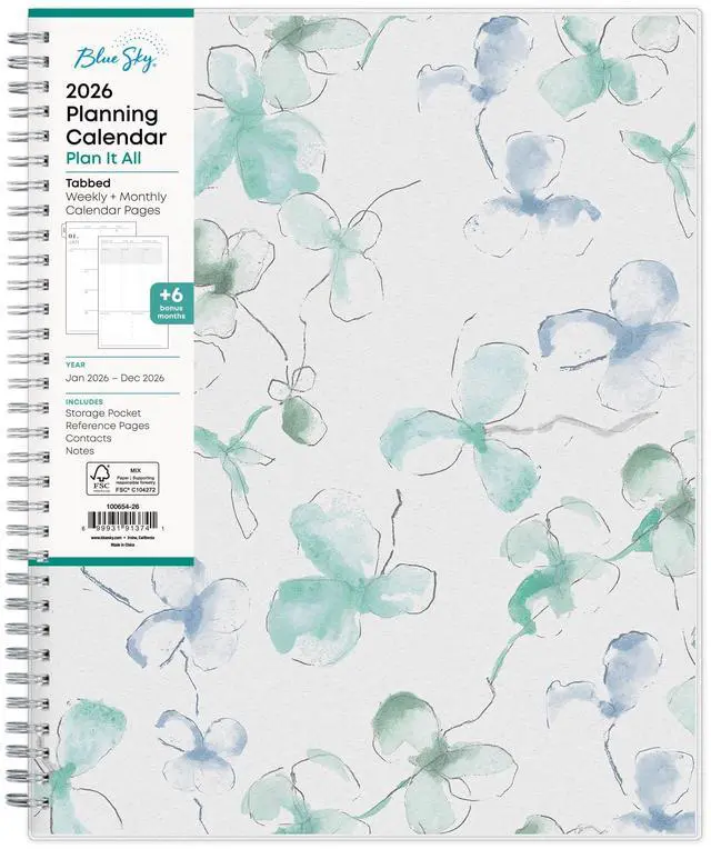 Main image of 2026 Blue Sky Weekly/Monthly Planner, 8-1/2" x 11", Lindley, January To December, 100654