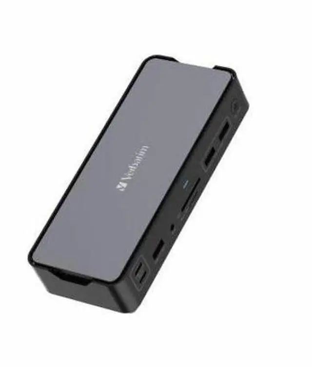 Alt view image 13 of 13 - Verbatim USB-C Pro Docking Station 15-in-1 - for Headset/Speaker - Charging Capability - Memory Card Reader - SD, microSD - USB Type C - 3 Displays Supported - 8K @ 30Hz, 4K - 7680 x 4320,