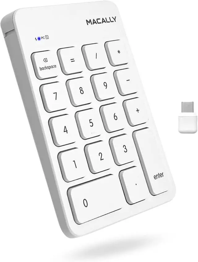Alt view image 6 of 6 - Macally keypad - Wireless Connectivity - RF - 2.40 GHz - USB Type C Interface - 18 Key(s) - MacBook, Chromebook, Computer, MacBook Pro - PC, Mac - Scissors Keyswitch
