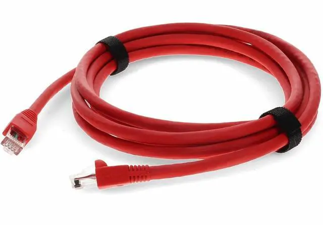 Alt view image 3 of 3 - AddOn 3ft Red CAT 6A PVC Ethernet Cable Snagless Bubble Boot RJ-45 M/M