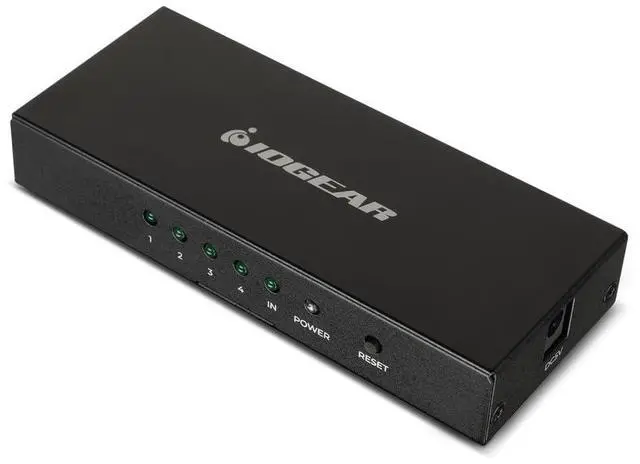 Alt view image 3 of 3 - IOGEAR 8K 4-Port HDMI Splitter - 60 Hz to 60 Hz - 7680 x 4320 - 1 x HDMI In - 4 x HDMI Out - Metal