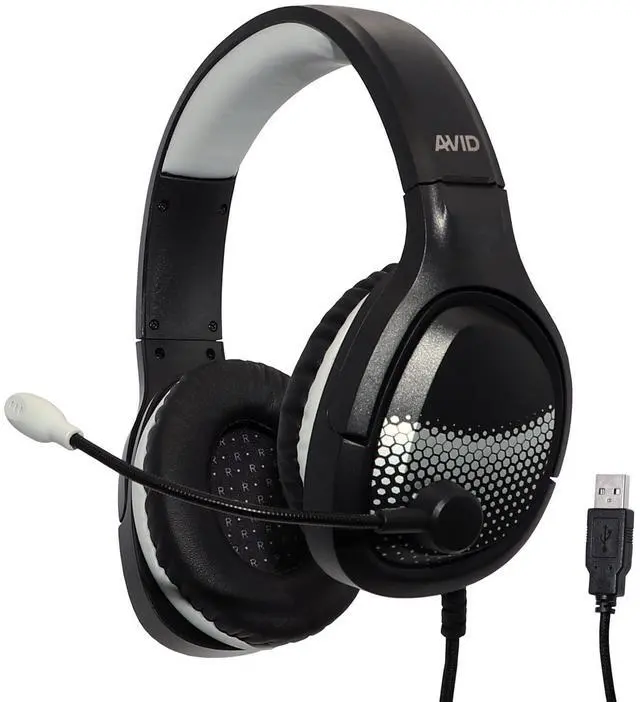 Alt view image 2 of 7 - AVID AE-79 USB Headset - Stereo - USB 2.0 - Wired - 20 Hz to 20 kHz - Over-the-head, On-ear - Binaural - Circumaural - 5 ft Cable - Bi-directional Microphone - Noise Canceling - Black