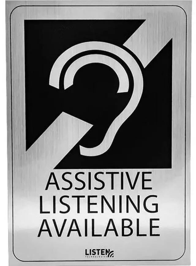 Alt view image 3 of 3 - Listen Technologies LA-304 Assistive Listening Notification Signage Kit