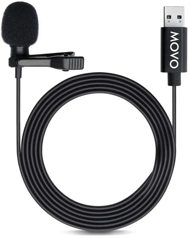 Alt view image 11 of 12 - Movo M1 USB Lavalier Lapel Clip-on Omnidirectional Condenser Computer Microphone for PC and Mac (20' Cord)