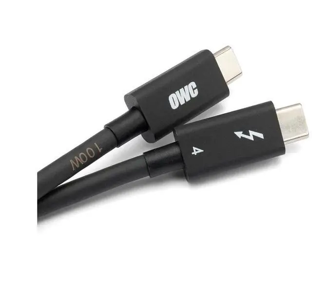 Alt view image 8 of 8 - owc thunderbolt 4 cable, thunderbolt certified, 0.72 meter (2.36 ft), 40 gb/s data transfer, 100w power charging, compatible with thunderbolt 4, thunderbolt 3, usb-c, and usb4 devices, black
