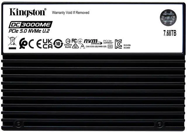 Main image of Kingston SEDC3000ME/7T6 2.5" U.2 7.68TB PCI-Express 5.0 x4 3D eTLC Solid State Disk