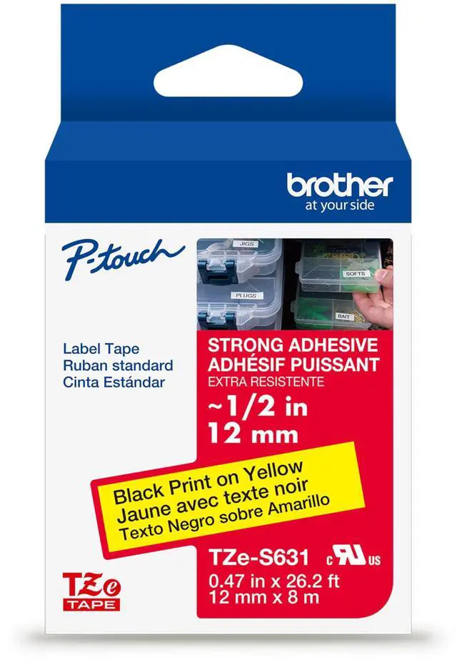 Alt view image 3 of 9 - Brother P-touch Extra-Strength TZe Tape Cartridge - - DiameterCartridge - Yellow - Water Resistant - Laminated - Strong, Durable, Customizable, Long Lasting, Abrasion Resistant, Chemical Resistant, Fa