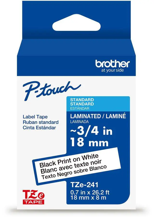 Alt view image 11 of 11 - Brother P-touch TZe Laminated Label Tape - - DiameterTape - White - Laminated - Easy to Read, Temperature Resistant, Customizable, Long Lasting, Peeling Resistant, Fade Resistant - 26.20 ft Roll Lengt