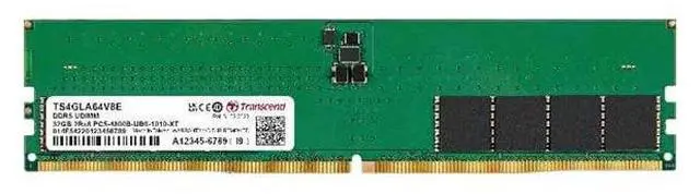 Alt view image 3 of 3 - Transcend RAM Module - For Server, Workstation - 32 GB - DDR5-4800/PC5-38400 DDR5 SDRAM - 4800 MHz Dual-rank Memory - CL40 - 1.10 V - ECC - Registered - 288-pin - DIMM - Lifetime Warranty